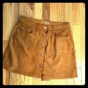 Juniors high rise faux suede skirt